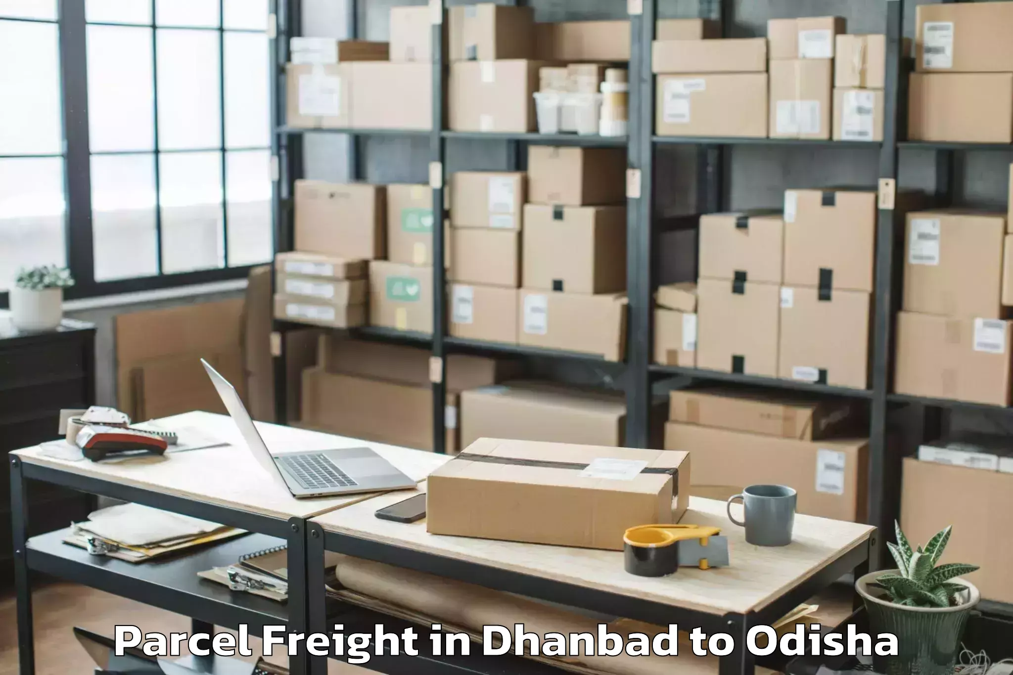 Easy Dhanbad to Tumudibandha Parcel Freight Booking